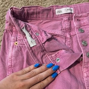 ZARA PINK MARINE STRAIGHT JEANS